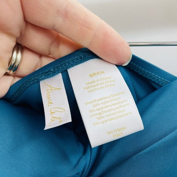 Anne Cole Womens Size Small Twist-Front Ruched Tankini Top in Deep Sea Blue 377 - Picture 8 of 8